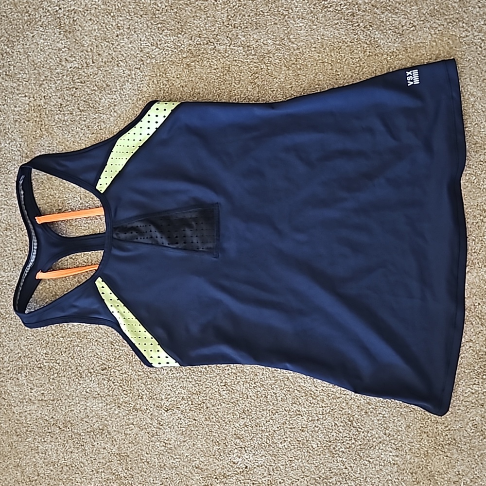 Victoria's Secret VSX Strappy Racerback Sport Tank XS Navy